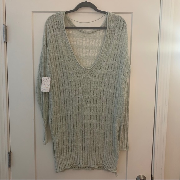 Free People Pretty In Pointelle Tunic Sweater - Picture 5 of 13